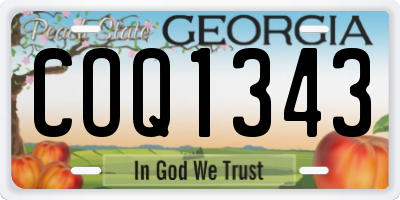 GA license plate COQ1343