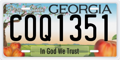 GA license plate COQ1351