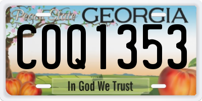 GA license plate COQ1353