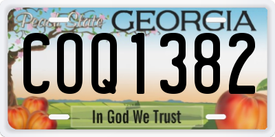 GA license plate COQ1382