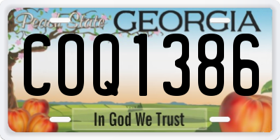 GA license plate COQ1386