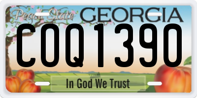 GA license plate COQ1390