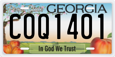 GA license plate COQ1401