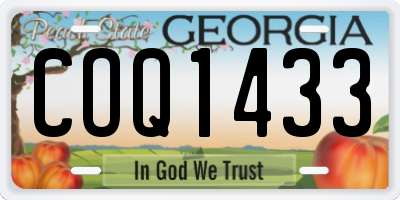 GA license plate COQ1433
