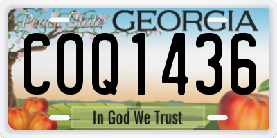 GA license plate COQ1436
