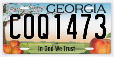 GA license plate COQ1473