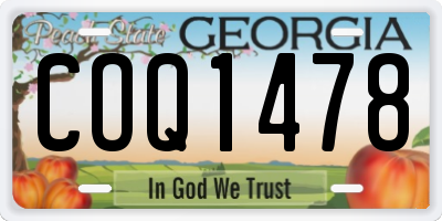 GA license plate COQ1478