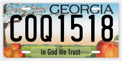 GA license plate COQ1518
