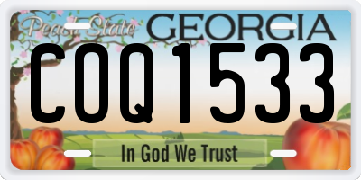 GA license plate COQ1533