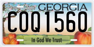 GA license plate COQ1560