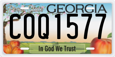 GA license plate COQ1577