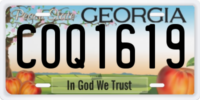 GA license plate COQ1619