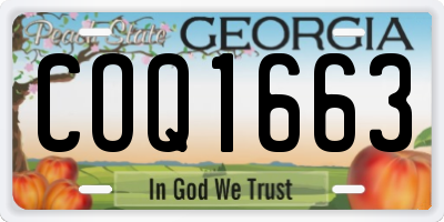 GA license plate COQ1663