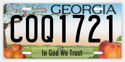 GA license plate COQ1721