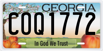 GA license plate COQ1772