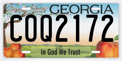 GA license plate COQ2172