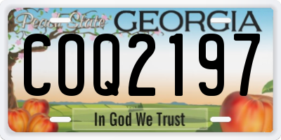 GA license plate COQ2197