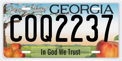 GA license plate COQ2237