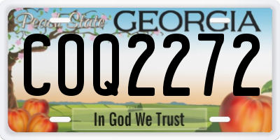 GA license plate COQ2272