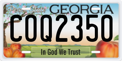 GA license plate COQ2350