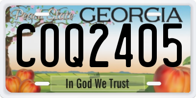 GA license plate COQ2405