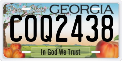 GA license plate COQ2438