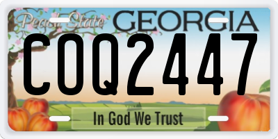 GA license plate COQ2447