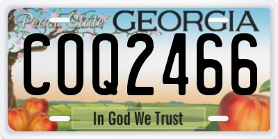 GA license plate COQ2466