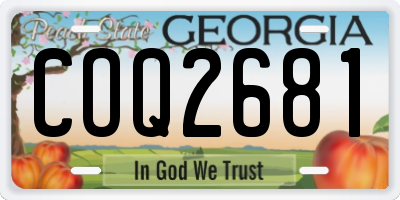 GA license plate COQ2681