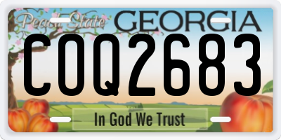 GA license plate COQ2683