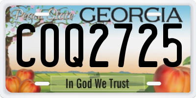 GA license plate COQ2725