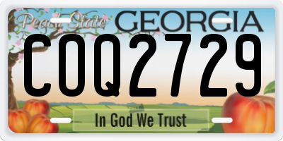 GA license plate COQ2729