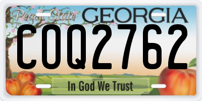 GA license plate COQ2762