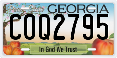 GA license plate COQ2795