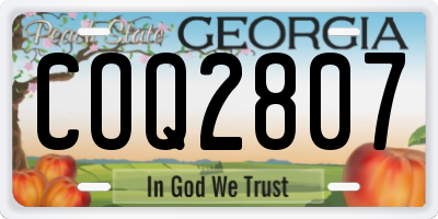 GA license plate COQ2807