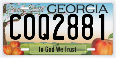 GA license plate COQ2881