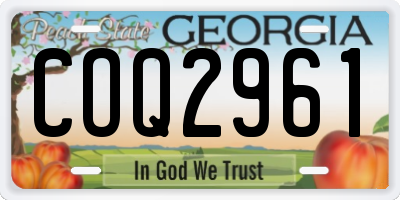 GA license plate COQ2961