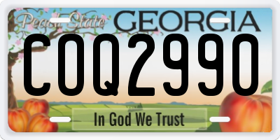 GA license plate COQ2990