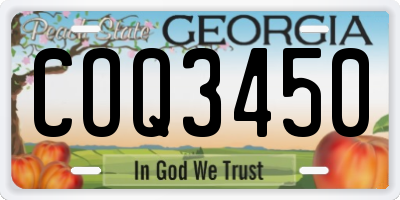 GA license plate COQ3450