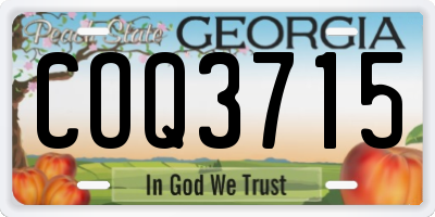 GA license plate COQ3715