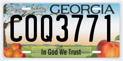 GA license plate COQ3771