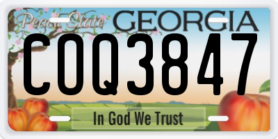 GA license plate COQ3847