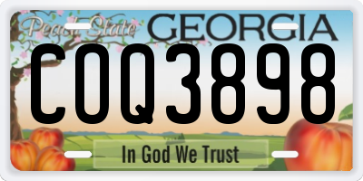 GA license plate COQ3898