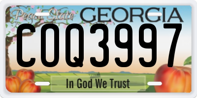 GA license plate COQ3997