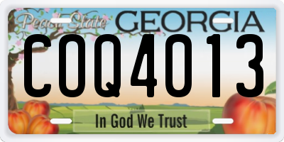 GA license plate COQ4013