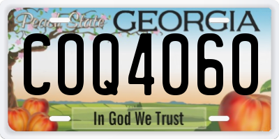 GA license plate COQ4060