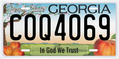 GA license plate COQ4069