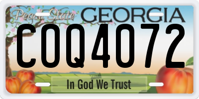 GA license plate COQ4072