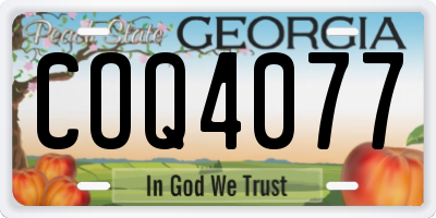 GA license plate COQ4077