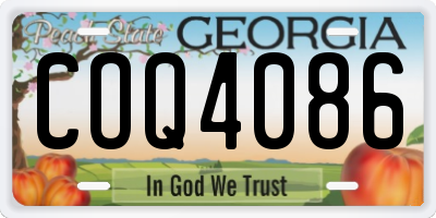 GA license plate COQ4086